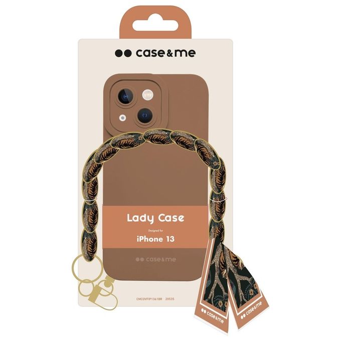 SBS LADY CASE Cover con Catena da Polso e Foulard per iPhone 13 colore Marrone