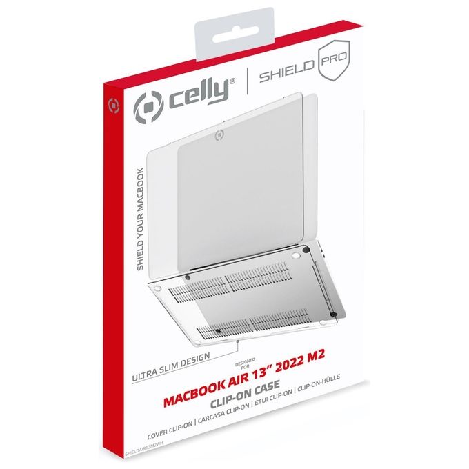 Celly SHIELDAIR13M2WH Custodia Rigida per MacBook Air 13'' M2 Trasparente colore Bianco