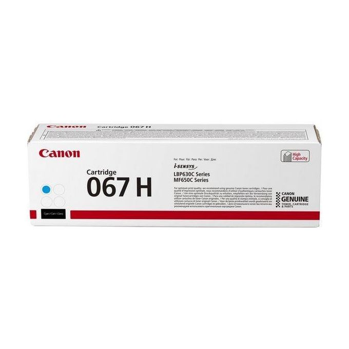Canon 067H Toner Originale Ciano Alta Resa 2350 pagine i-SENSYS LBP631Cw LBP633Cdw colore Ciano