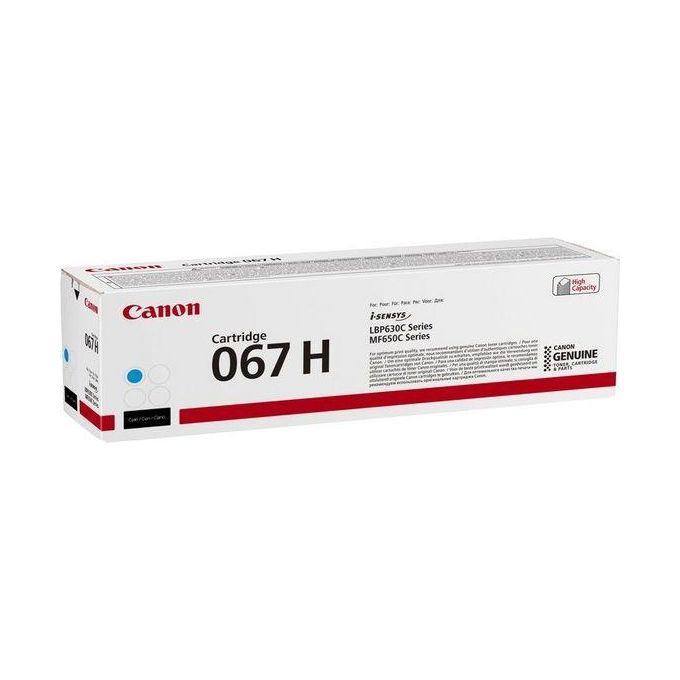 Canon 067H Toner Originale Ciano Alta Resa 2350 pagine i-SENSYS LBP631Cw LBP633Cdw colore Ciano