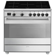 Smeg BG91IX2 Concert Cucina Freestanding Induzione 90 cm 5 Zone Booster Forno Elettrico 115 L Classe A Vapor Clean (90x90x60 cm) colore Acciaio Inox