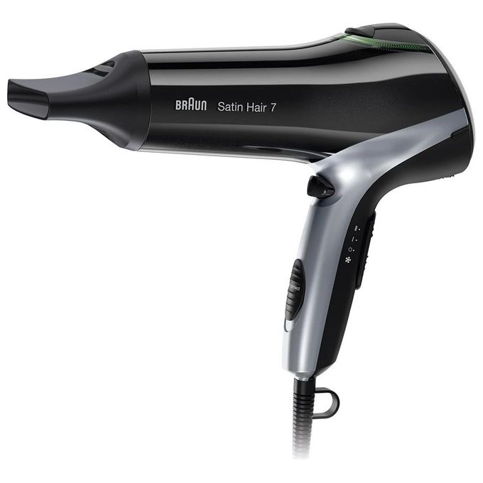 Braun HD710 Satin Hair 7 Asciugacapelli 2200W IONTEC Anti-crespo 3 Temperature 2 Velocita' Concentratore colore Nero Argento