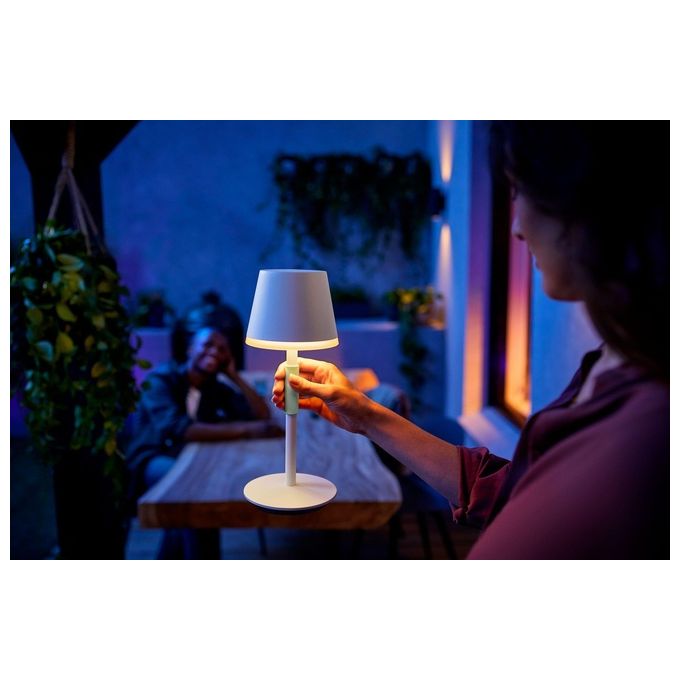 Philips Hue White and Color Ambiance Go Lampada Smart da Tavolo Ricaricabile Bianca Wireless