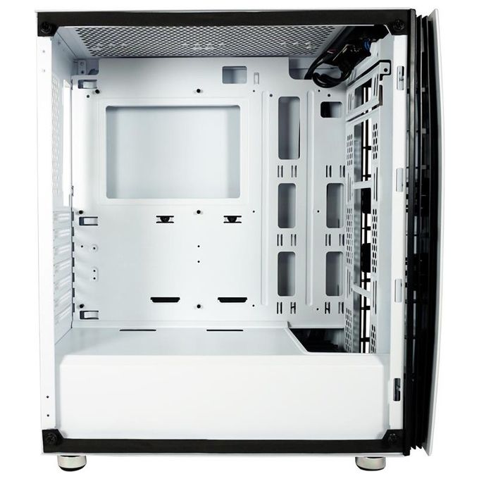 LC-Power LC-713W-ON Gaming 713W PC Case Midi Tower ATX Micro-ATX Mini-ITX Vetro Temperato colore Bianco