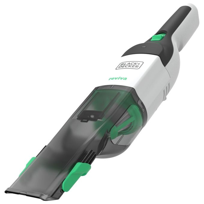 Black+decker REVHV8C Reviva Aspirabriciole Senza Sacchetto Litio 7,2V 19 AW 125 ml autonomia 11 min colore Nero Bianco