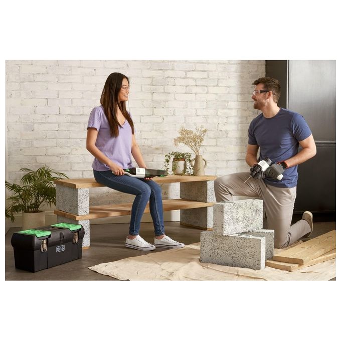 Black+decker REVHV8C Reviva Aspirabriciole Senza Sacchetto Litio 7,2V 19 AW 125 ml autonomia 11 min colore Nero Bianco