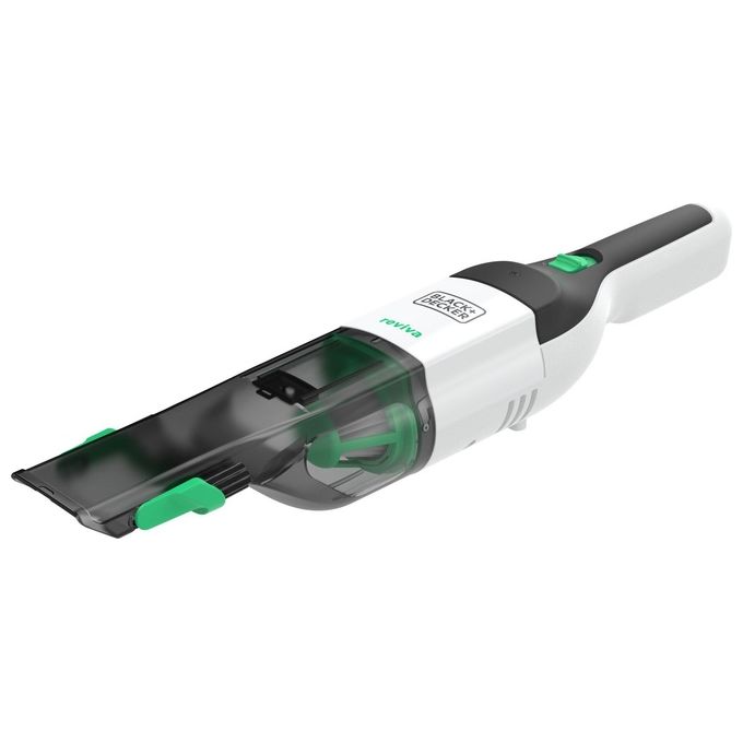 Black+decker REVHV8C Reviva Aspirabriciole Senza Sacchetto Litio 7,2V 19 AW 125 ml autonomia 11 min colore Nero Bianco