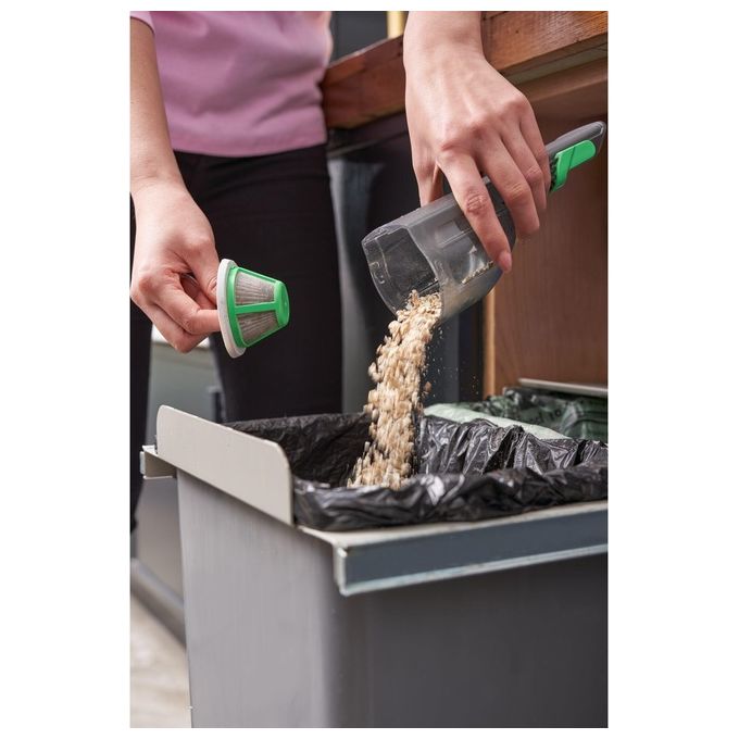 Black+decker REVHV8C Reviva Aspirabriciole Senza Sacchetto Litio 7,2V 19 AW 125 ml autonomia 11 min colore Nero Bianco