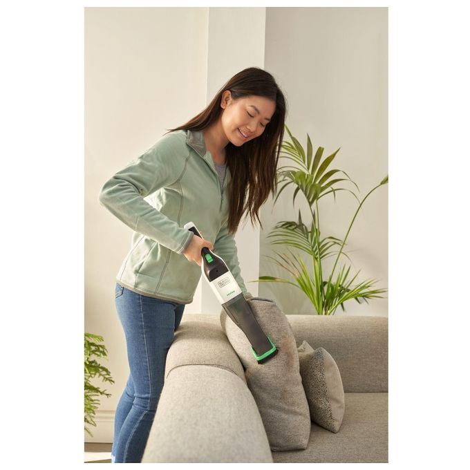 Black+decker REVHV8C Reviva Aspirabriciole Senza Sacchetto Litio 7,2V 19 AW 125 ml autonomia 11 min colore Nero Bianco