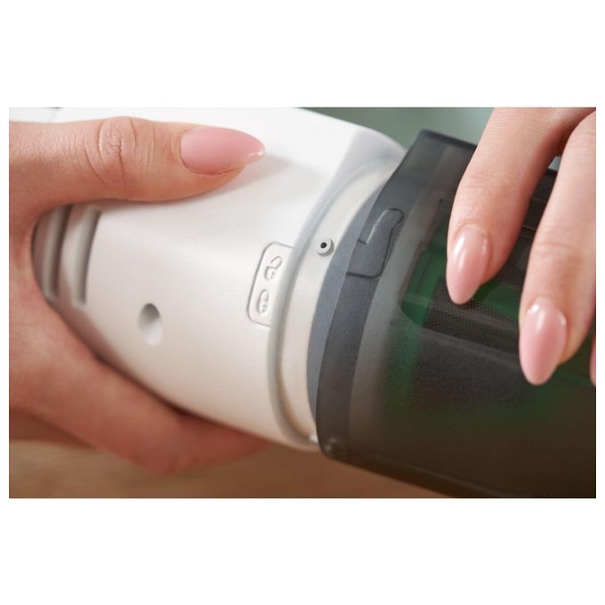 Black+decker REVHV8C Reviva Aspirabriciole Senza Sacchetto Litio 7,2V 19 AW 125 ml autonomia 11 min colore Nero Bianco