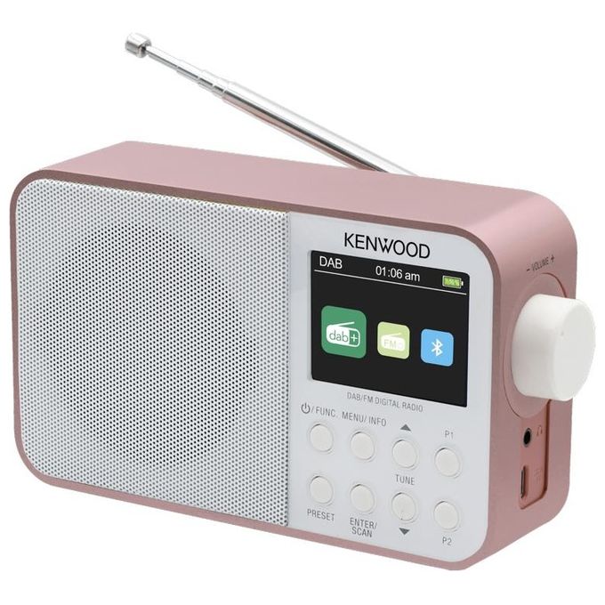 Kenwood CR-M30DAB-R Radio Portatile Digitale DAB DAB+ FM Bluetooth 5.0 3,2 W Batteria 2000 mAh colore Rose Gold