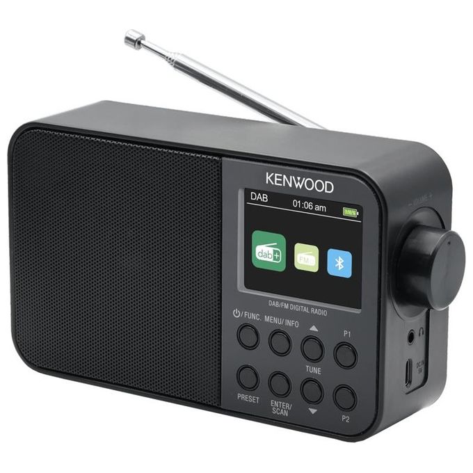 Kenwood CR-M30DAB-B Radio Portatile Digitale DAB+ FM Bluetooth 5.0 Display TFT 2.4'' 3,2 W colore Nero