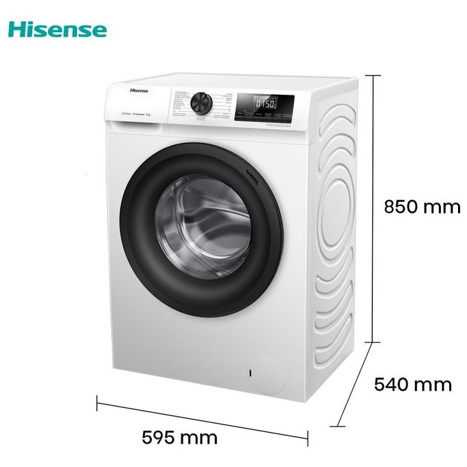 Hisense WFQP8014EVM Lavatrice 8kg 1400 Giri Classe A Caricamento Frontale Bianca