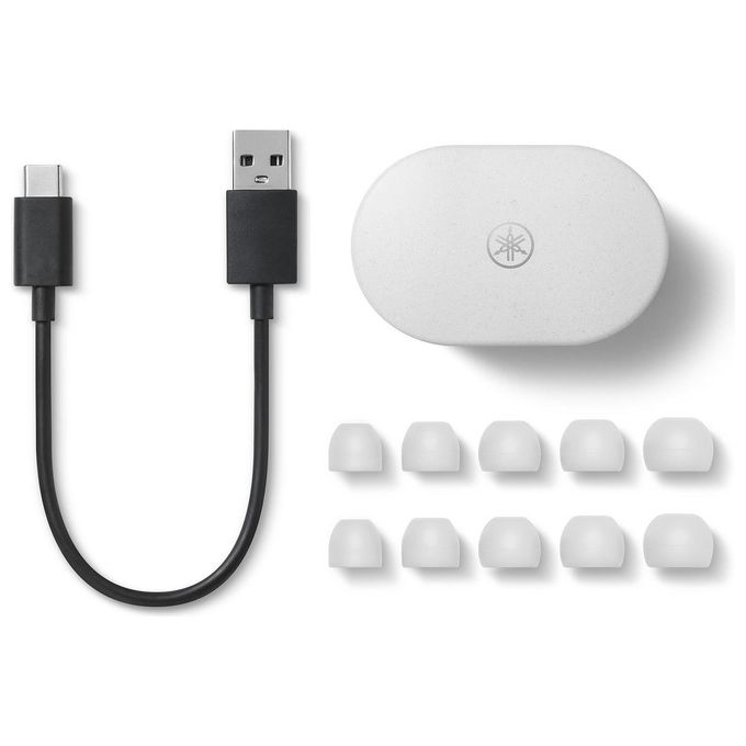Yamaha TWE7BWH TW-E7B Auricolari In-Ear True Wireless ANC Bluetooth 5.2 aptX Adaptive Listening Optimizer IPX5 22h colore Bianco