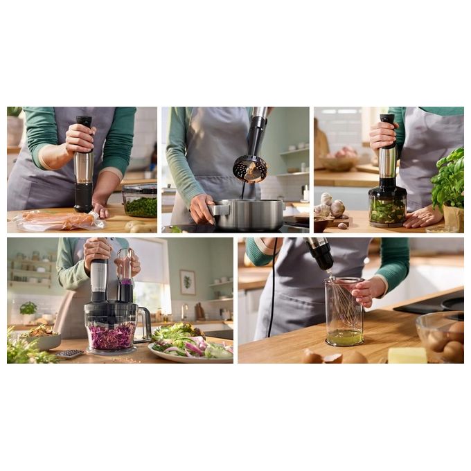 Bosch MSM6M610 Serie 6 ErgoMaster Frullatore ad Immersione 1000 W colore Nero Acciaio Inossidabile