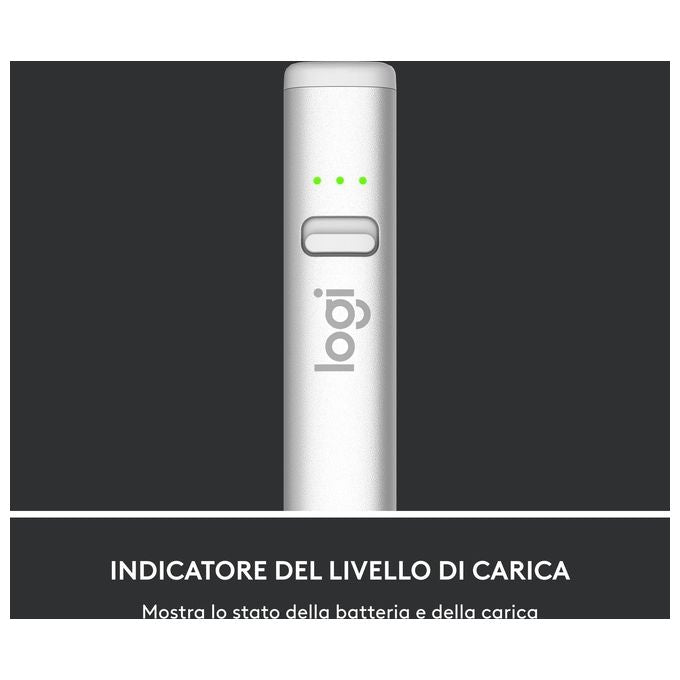 Logitech F00012 Crayon Stilo Digitale per iPad USB-C Tecnologia Apple Pencil 7 ore autonomia colore Argento