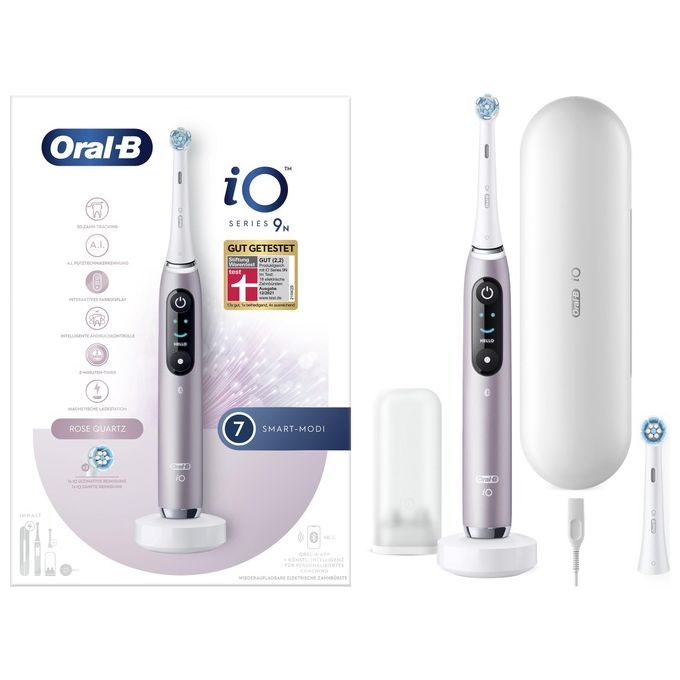 Oral-B 4210201408390 iO Series 9N Spazzolino elettrico rotante-oscillante 6 modalita' Timer 2 min Display OLED Bluetooth colore Rosa Quartz