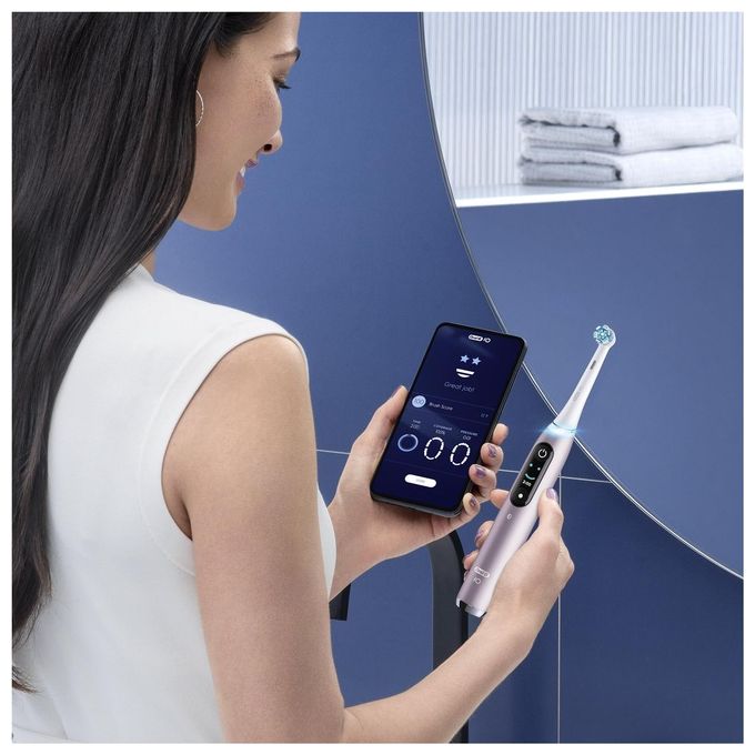 Oral-B 4210201408390 iO Series 9N Spazzolino elettrico rotante-oscillante 6 modalita' Timer 2 min Display OLED Bluetooth colore Rosa Quartz