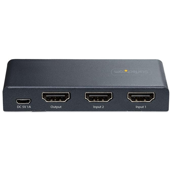 StarTech.com 2PORT-HDMI-SWITCH-8K Switch HDMI 2 porte HDMI 2.1 8K 60Hz 4K 120Hz HDR10+ VRR ALLM telecomando incluso alimentatore incluso colore Nero