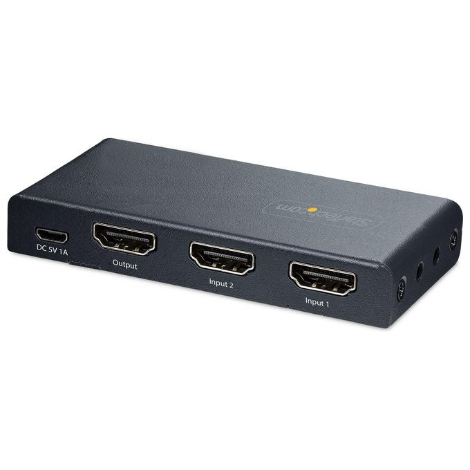 StarTech.com 2PORT-HDMI-SWITCH-8K Switch HDMI 2 porte HDMI 2.1 8K 60Hz 4K 120Hz HDR10+ VRR ALLM telecomando incluso alimentatore incluso colore Nero