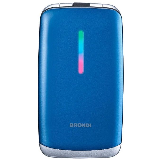 Brondi 10277052 Contender Telefono Cellulare Senior Dual SIM Tasti Grandi Schermo 3'' Fotocamera 1.3 MP Radio FM Bluetooth Micro-USB colore Blu Metallico