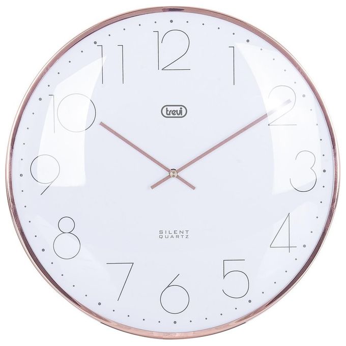 Trevi OM 3512 S Orologio da Parete Analogico Movimento al Quarzo Diametro 30 cm Vetro Curvo antiriflesso colore Bronzo