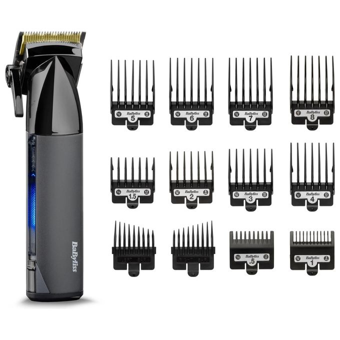BaByliss E991E Super-X Metal Tagliacapelli Professionale Lama Titanio Ioni di Litio 180 min 10 Accessori colore Nero