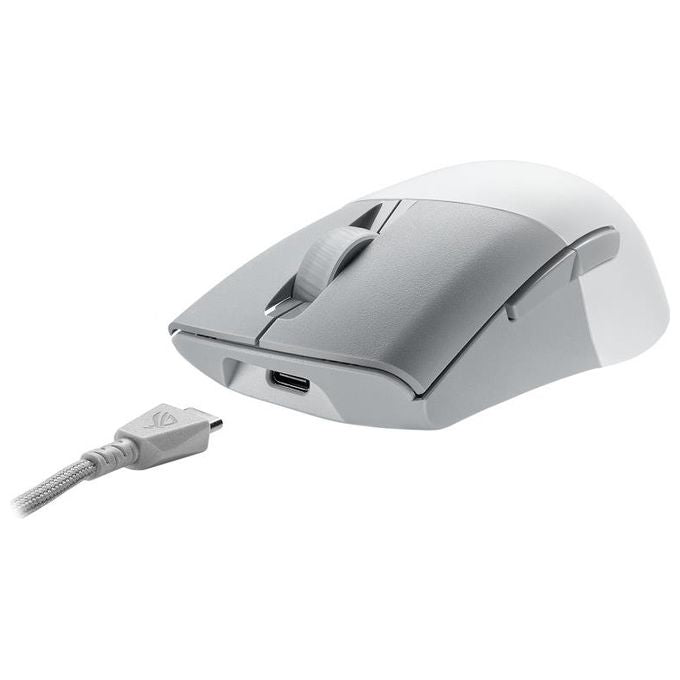 ASUS 90MP02V0-BMUA10 ROG Keris Wireless AimPoint Mouse Gaming 36000 DPI Tripla Connettivita' RGB 75 g colore Bianco