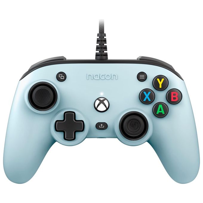NACON XBXPROCOMPASTBLUE Pro Compact Controller Cablato per Xbox e PC con Personalizzazione Tasti e Dolby Atmos incluso colore Blu