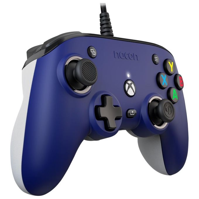 NACON XBXPROCOMPACTBLUE Pro Compact Gamepad Cablato USB per Xbox Series X-S Xbox One PC con Personalizzazione Avanzata e Dolby Atmos colore Blu