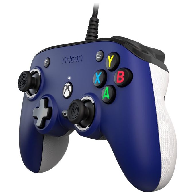 NACON XBXPROCOMPACTBLUE Pro Compact Gamepad Cablato USB per Xbox Series X-S Xbox One PC con Personalizzazione Avanzata e Dolby Atmos colore Blu