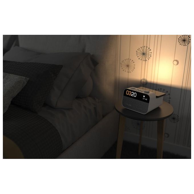Pure 252451 Moment Charge Radiosveglia DAB+ FM Bluetooth 5.3 Wake-up Light Ricarica Wireless 4 Sveglie 10W colore Bianco