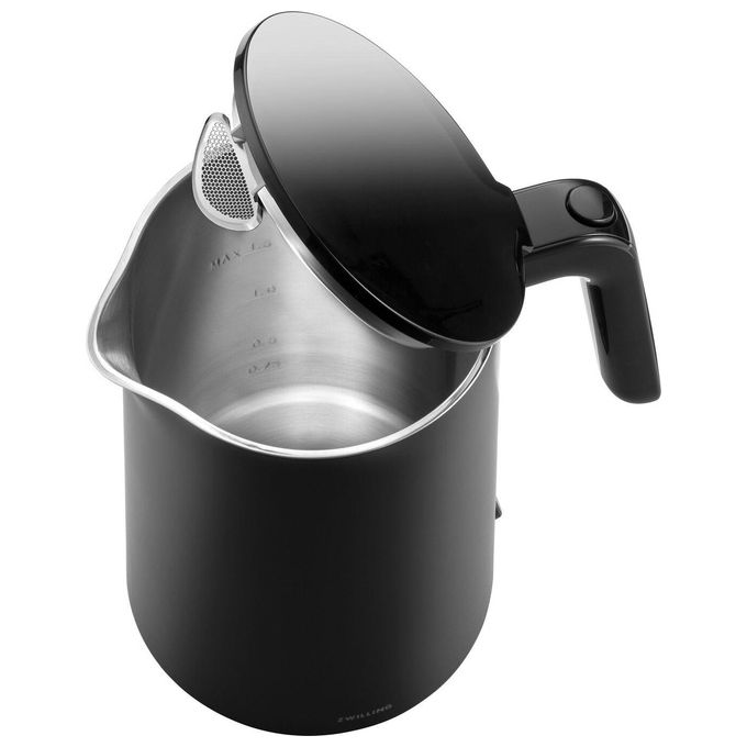 ZWILLING 1021542 ENFINIGY Bollitore Elettrico 1 L 1850 W con Filtro Anticalcare Acciaio Inox Base 360° colore Nero