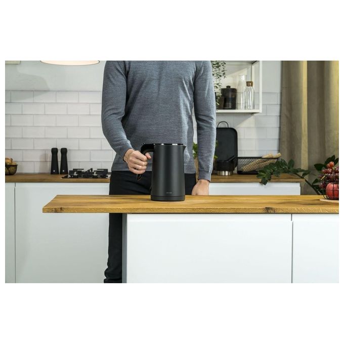 ZWILLING 1021542 ENFINIGY Bollitore Elettrico 1 L 1850 W con Filtro Anticalcare Acciaio Inox Base 360° colore Nero