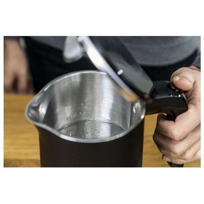 ZWILLING 1021542 ENFINIGY Bollitore Elettrico 1 L 1850 W con Filtro Anticalcare Acciaio Inox Base 360° colore Nero
