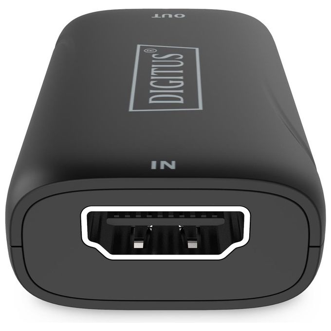 Digitus DS-55521 Ripetitore HDMI 2.0b 4K 60Hz HDR10 HDCP 2.2 18 Gbps estensione fino a 20 m colore Nero