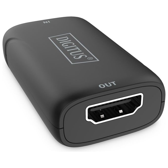 Digitus DS-55521 Ripetitore HDMI 2.0b 4K 60Hz HDR10 HDCP 2.2 18 Gbps estensione fino a 20 m colore Nero
