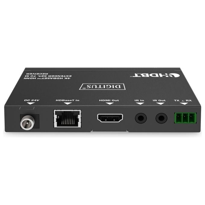 Digitus DS-55520 Set di estensori HDMI 4K HDBaseT 70 m Trasmettitore e ricevitore AV Risoluzione 3840 x 2160 Pixel 10,2 Gbps PoC RS232 IR colore Nero