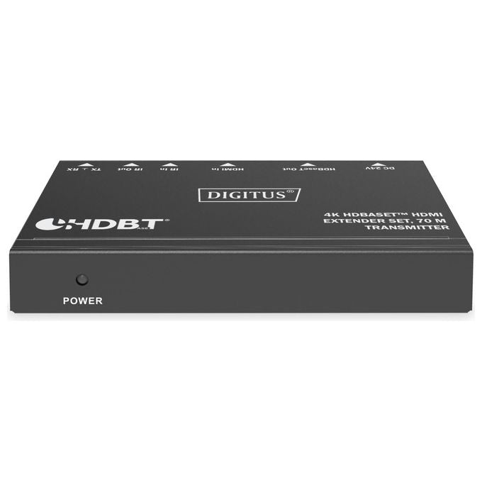 Digitus DS-55520 Set di estensori HDMI 4K HDBaseT 70 m Trasmettitore e ricevitore AV Risoluzione 3840 x 2160 Pixel 10,2 Gbps PoC RS232 IR colore Nero