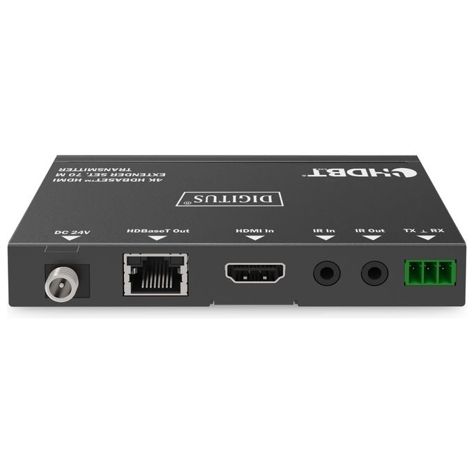 Digitus DS-55520 Set di estensori HDMI 4K HDBaseT 70 m Trasmettitore e ricevitore AV Risoluzione 3840 x 2160 Pixel 10,2 Gbps PoC RS232 IR colore Nero