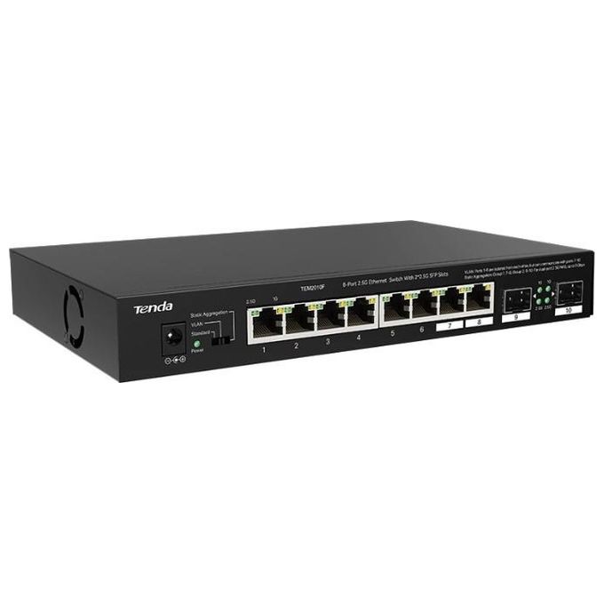 Tenda TEM2010F Switch Ethernet 10 Porte 2.5G 8 Porte RJ-45 2 Porte SFP Desktop Montaggio a Parete