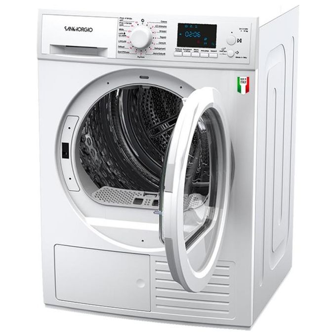 SanGiorgio SDR9P Asciugatrice Pompa di Calore 9 Kg Classe A++ 15 Programmi 64 dB (85x59,5x51 cm) colore Bianco