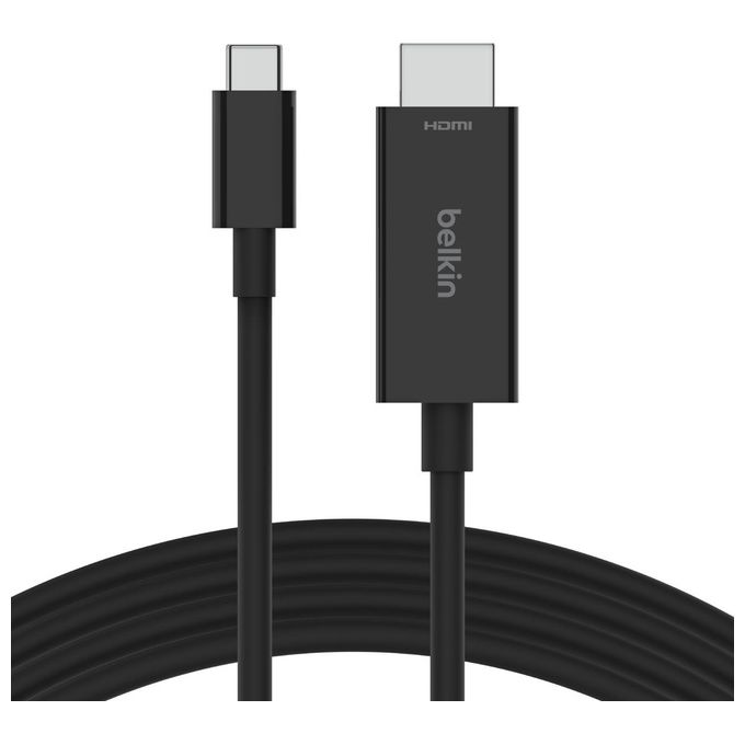 Belkin AVC012BT2MBK Cavo da USB-C a HDMI 2.1 2 m 8K@60Hz HDR10 Plus Dolby Vision colore Nero