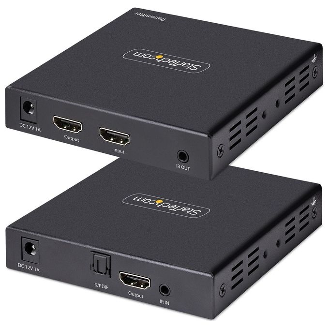 StarTech 4K70IC-EXTEND-HDMI Extender HDMI 4K 60Hz su Cavo Ethernet CAT5e CAT6 fino a 70m HDR HDCP 2.2 Audio 7.1ch S-PDIF PoC colore Nero