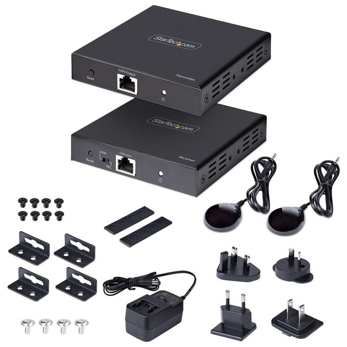 StarTech 4K70IC-EXTEND-HDMI Extender HDMI 4K 60Hz su Cavo Ethernet CAT5e CAT6 fino a 70m HDR HDCP 2.2 Audio 7.1ch S-PDIF PoC colore Nero