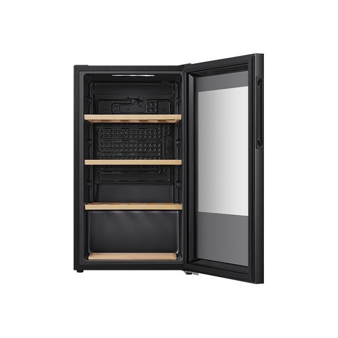 Hisense RW12D4NWG0 Cantinetta Vino 30 Bottiglie 93 L Classe G 38 dB 4 Ripiani Legno Porta Reversibile colore Nero