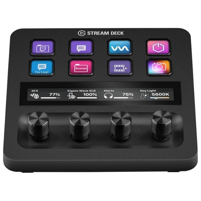 Elgato Stream Deck  mixer audio produzione live e controller da studio per content creator streaming gaming con striscia tattile personalizzabile manopole e tasti LCD compatibile con Mac e PC
