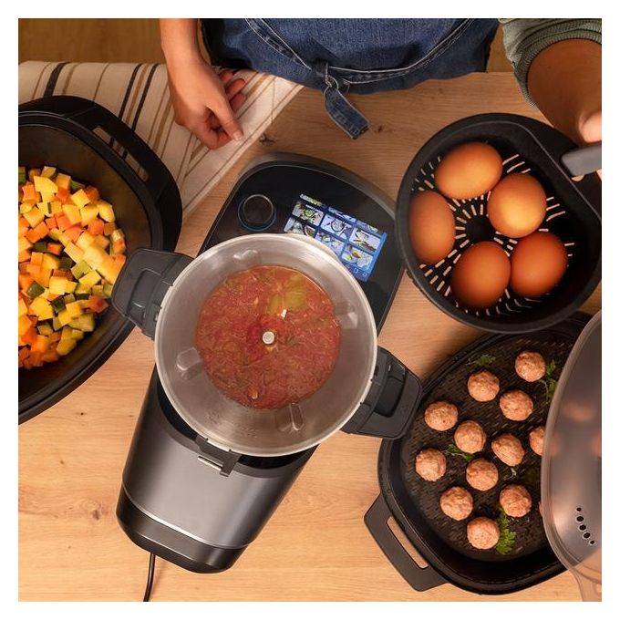 Cecotec 04346 Mambo Touch Robot da Cucina Multifunzione 1600W 3,3L 37 Funzioni Display TFT 5'' App colore Nero