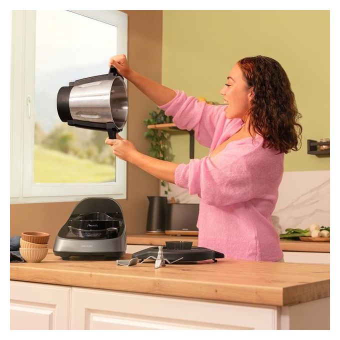Cecotec 04346 Mambo Touch Robot da Cucina Multifunzione 1600W 3,3L 37 Funzioni Display TFT 5'' App colore Nero