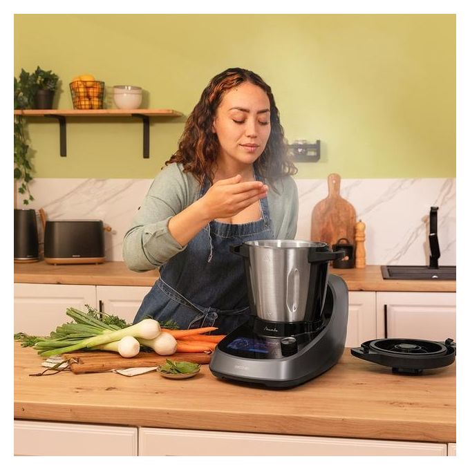 Cecotec 04346 Mambo Touch Robot da Cucina Multifunzione 1600W 3,3L 37 Funzioni Display TFT 5'' App colore Nero